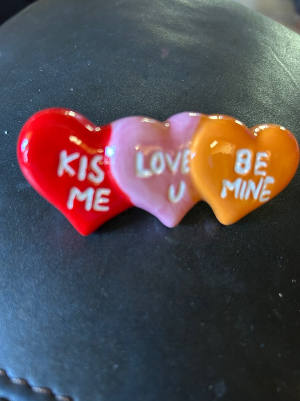 Nora Fleming Trio Heart Conversation Candy Charms in Red, Pink, Orange